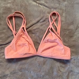 peach strappy bikini top (no padding)